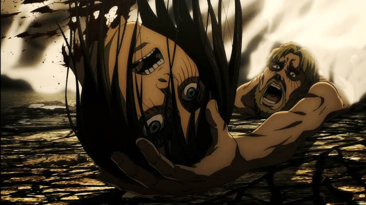 مشهد موت ايرين في انمي هجوم العمالقة 
